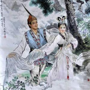 朝鲜功勋艺术家 朴昌龙 朝鲜国画 《仙女 》