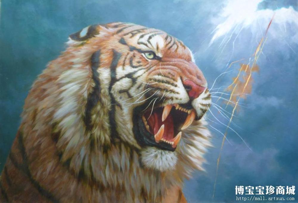 崔明植 朝鲜油画《老虎》