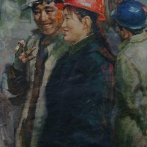 朝鲜人民艺术家  姜勋英炼钢工人（已售）