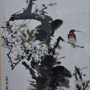 朝鲜人民艺术家 金相稷 朝鲜国画《花鸟》