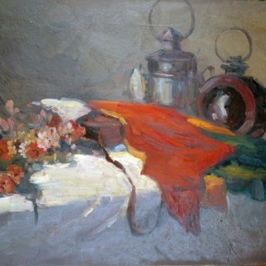 朝鲜已故艺术家 金晚炯 桌面静物（1958年）