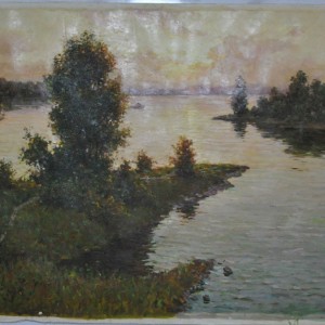 朝鲜 功勋艺术家 金银淑 朝鲜油画《大同江畔》