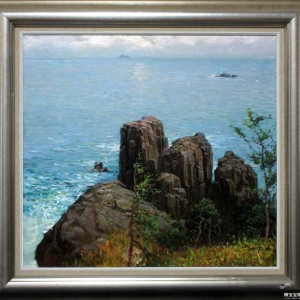 朝鲜 功勋艺术家 金银淑 朝鲜油画《海天一色》