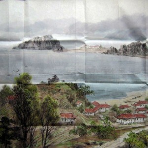 李惠玉《海边》朝鲜国画