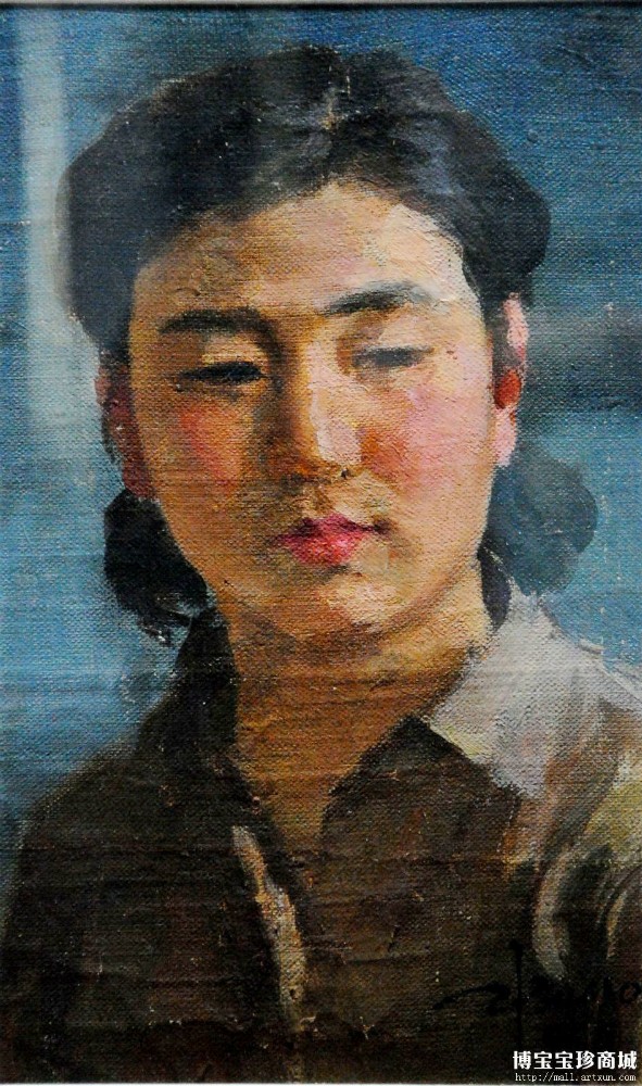 李海晟《女人像》已故名家油画