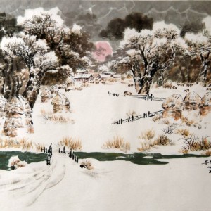 李光明 朝鲜国画《牡浪之冬》