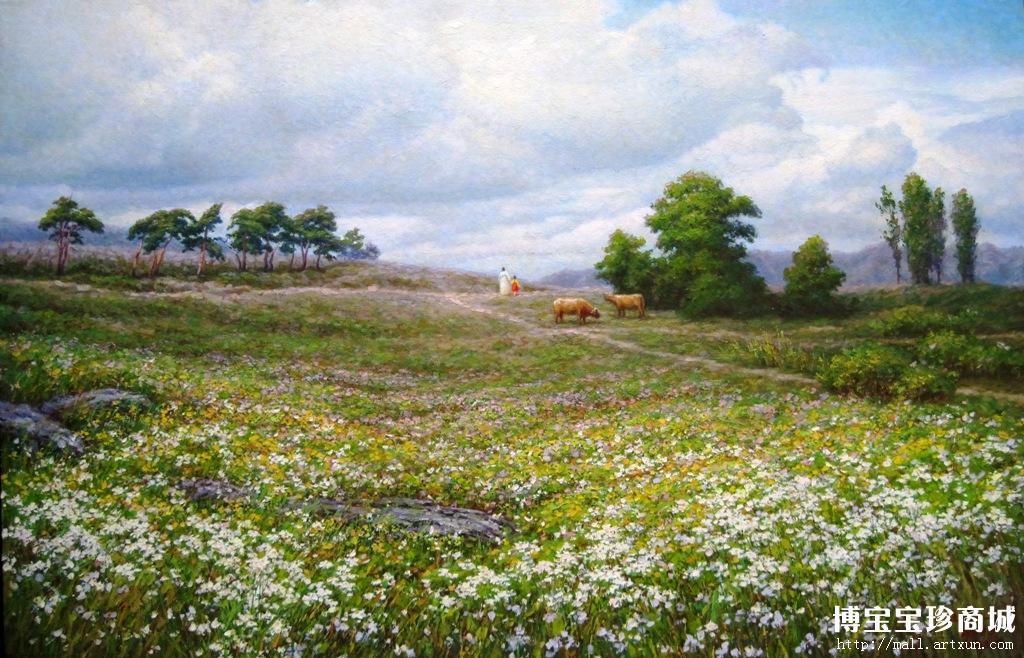 李秉义 朝鲜油画《故乡的野花》