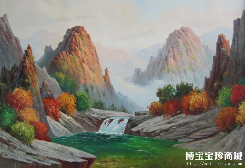 金周哲 朝鲜油画 《金刚山》