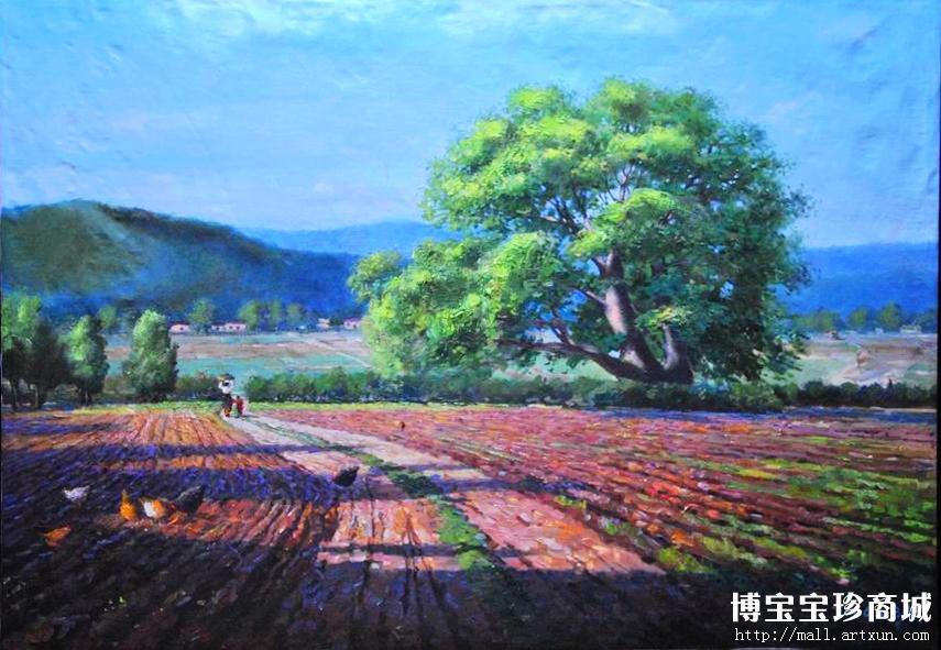 金周贤 朝鲜油画 《乡村路》