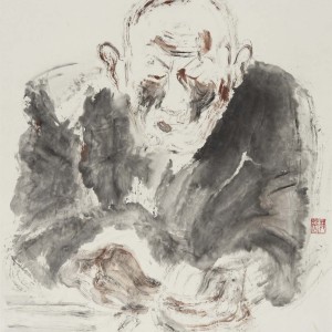 汉中老人之二 生宣纸 水墨 68×68cm 2009年