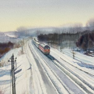 春运-返乡的列车(39x30cm)2015