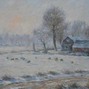 105郊外的雪Snow in the Suburbs (Oil on canvas) 2007年