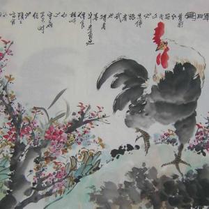 北京书法美术家段庆昌先生的写意花鸟高官吉利图