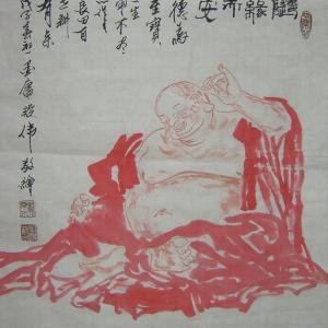 北京惟林书画院的王先生的工笔人物佛画