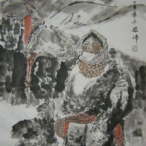 中国画家协会理事段伟先生的写意人物画
