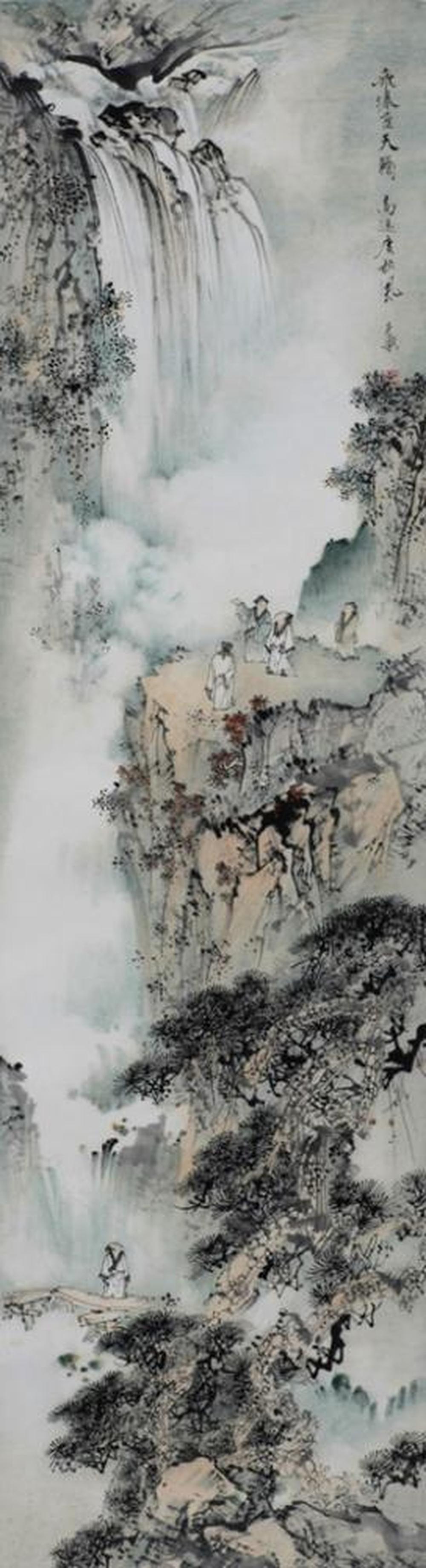 谢玉玺作品欣赏:山水人物四条屏(秋)