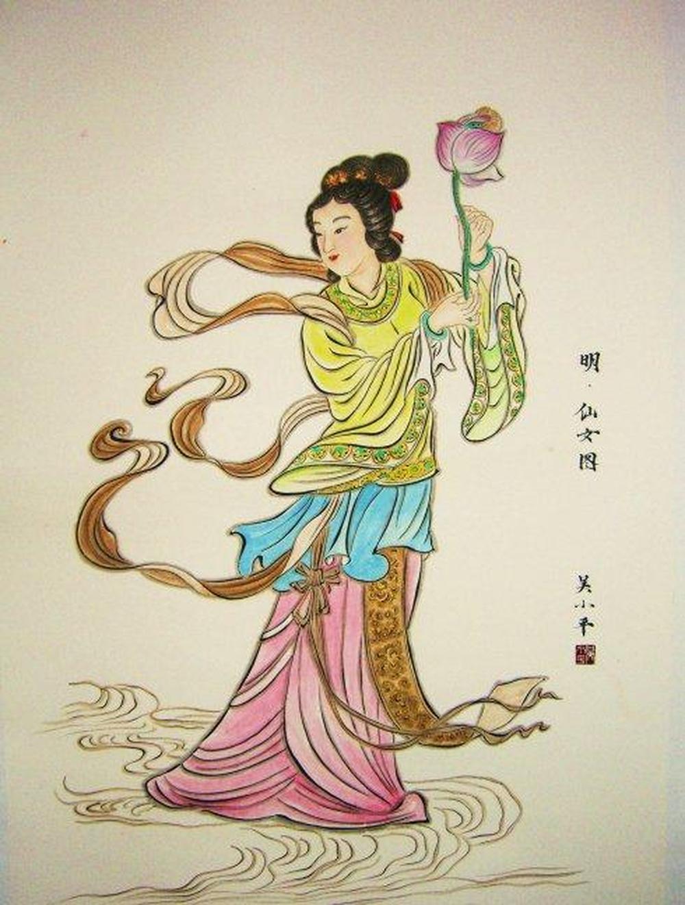 人物绘画 明.仙女图>