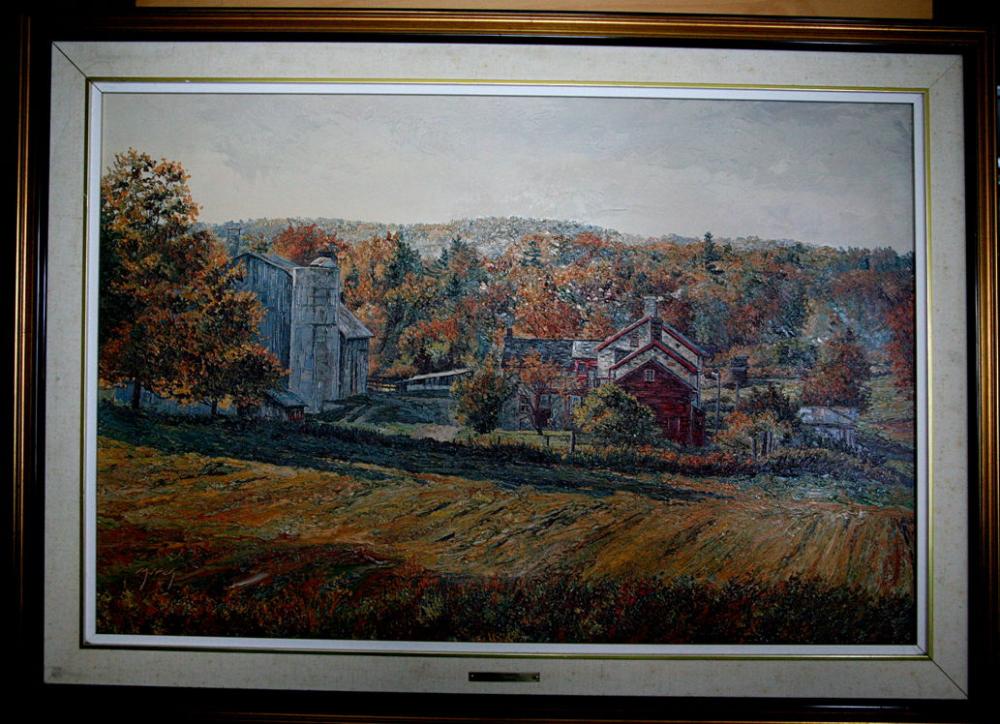 加拿大风景油画 十月的早晨