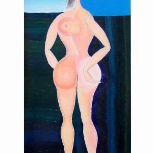 丁天财独创的全球画作品:裸女