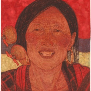 艺品作品2 藏族妇女  纸本工笔