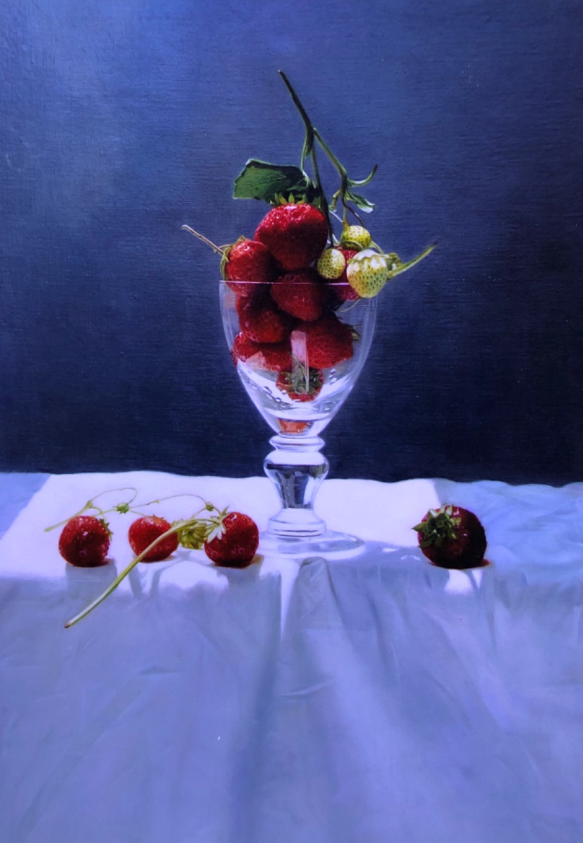 油画静物-草莓