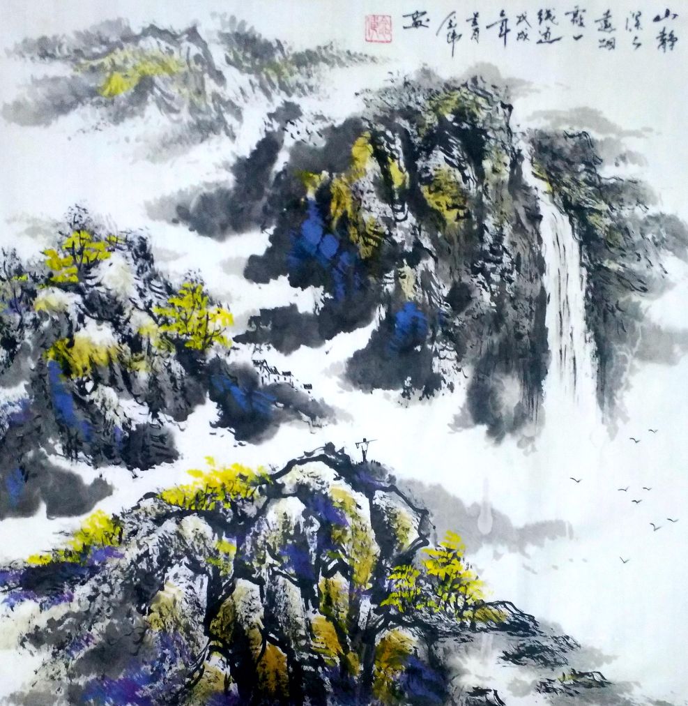 中国山水画。