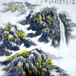 中国山水画。