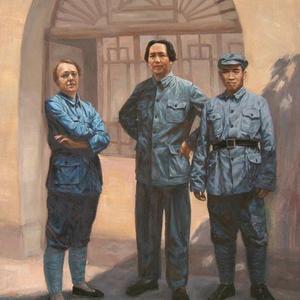 毛泽东朱德与斯沫特莱1937年在延安