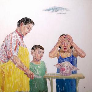 惊呀的女孩150X160CM