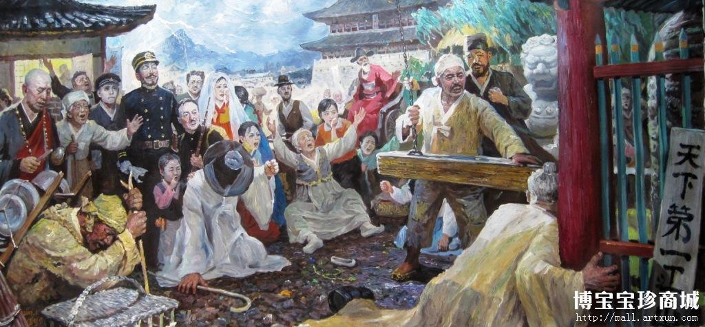 朝鲜功勋艺术家  崔革新 朝鲜油画《丧国之痛》