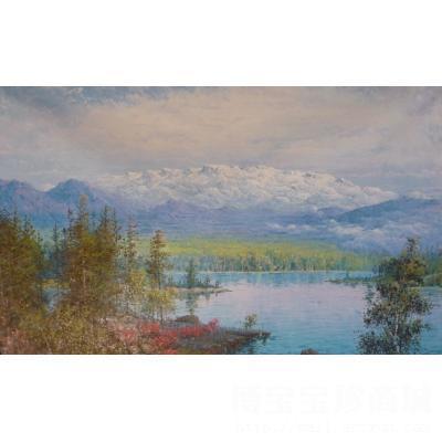 朝鲜功勋艺术家  崔明植 朝鲜油画《白头山》