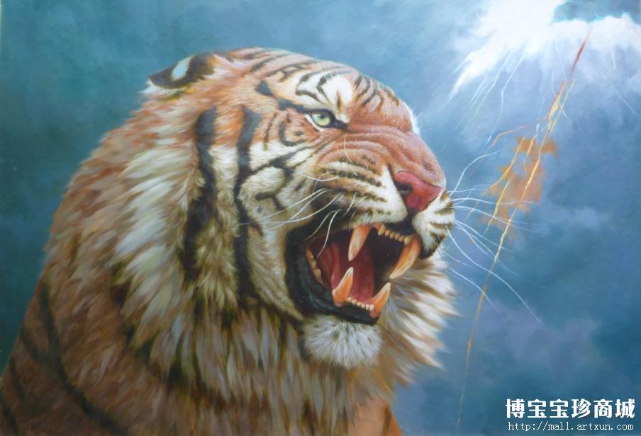 崔明植 朝鲜油画《老虎》