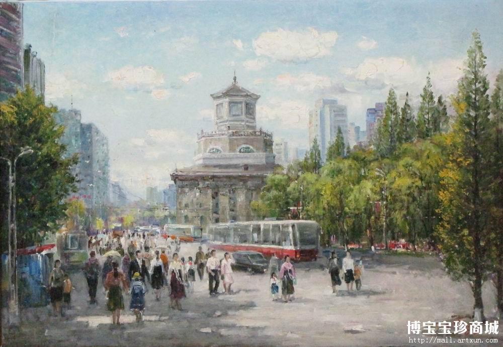 崔青活 朝鲜油画《平壤站》