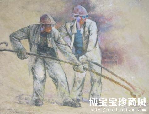朝鲜艺术家 张元吉 朝鲜油画 炼钢工人