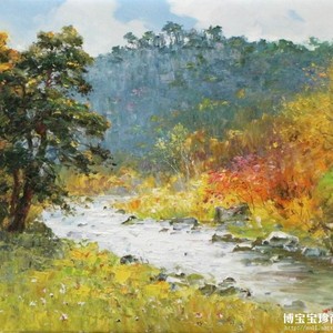 崔青活 朝鲜油画《秋天》