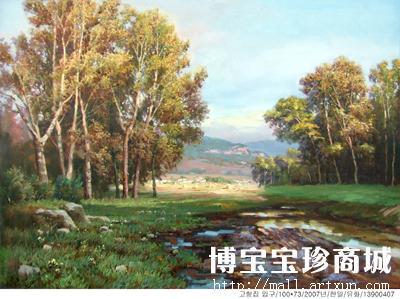朝鲜一级艺术家  韩日 朝鲜油画 《村口》