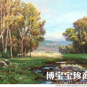 朝鲜一级艺术家  韩日 朝鲜油画 《村口》