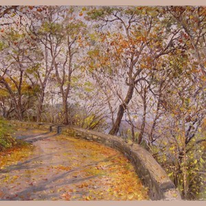 朝鲜一级艺术家  韩日 朝鲜油画《牡丹峰》
