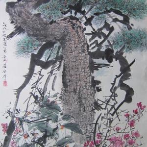 朝鲜人民艺术家 金相稷 朝鲜国画 松花图