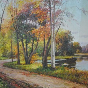 朝鲜 功勋艺术家 金银淑 朝鲜油画《林间》