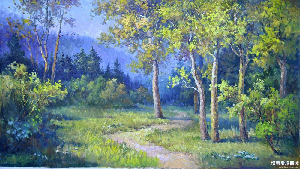 朝鲜艺术家 金兴日 朝鲜油画《三池渊》