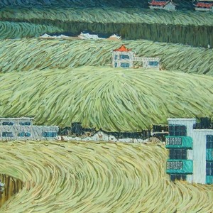 水粉画《原野新居》