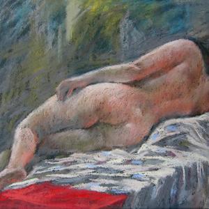 粉笔画《女人体》
