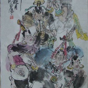 田应康中国画-古滇乐舞