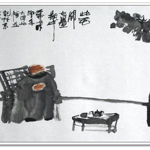 15  廊桥迎客图100cmX50cm    2009