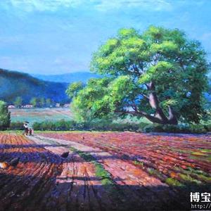 金周贤 朝鲜油画 《乡村路》