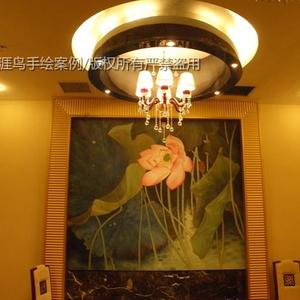 工笔油画荷花图