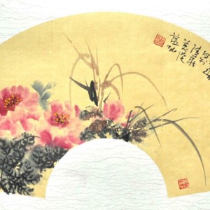 蓝弘扇面1