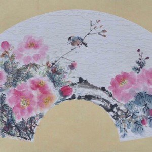 蓝弘扇面2