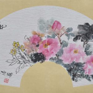 蓝弘扇面4